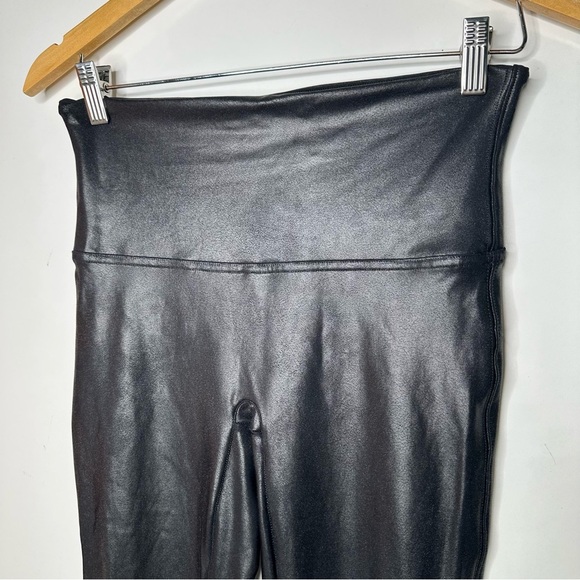 SPANX Black Faux Leather Leggings Size Large - Picture 5 of 11